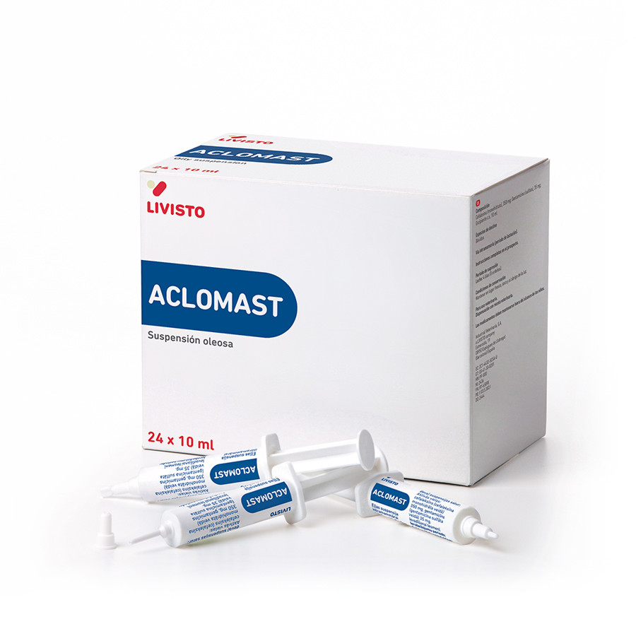 АКЛОМАСТ Суспензия для интрацистернального введения (10 мл) Livisto-Invesa (амоксициллин 500 мг + клоксациллин 500 мг)