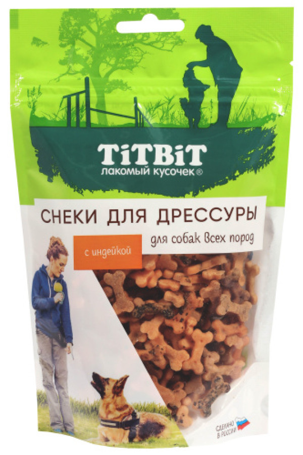 TiTBiT Снеки для дрессуры собак всех пород, с индейкой (100 г) - фото