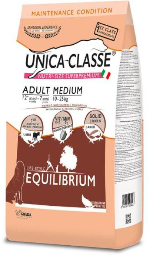 UNICA CLASSE Adult MEDIUM Equilibrium (12 кг) для взрослых собак средних пород, ягненок - фото