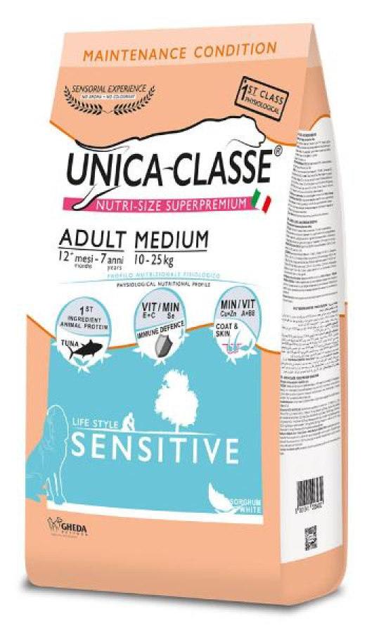 UNICA CLASSE Adult MEDIUM Sensitive (12 кг) для взрослых собак средних пород, тунец - фото