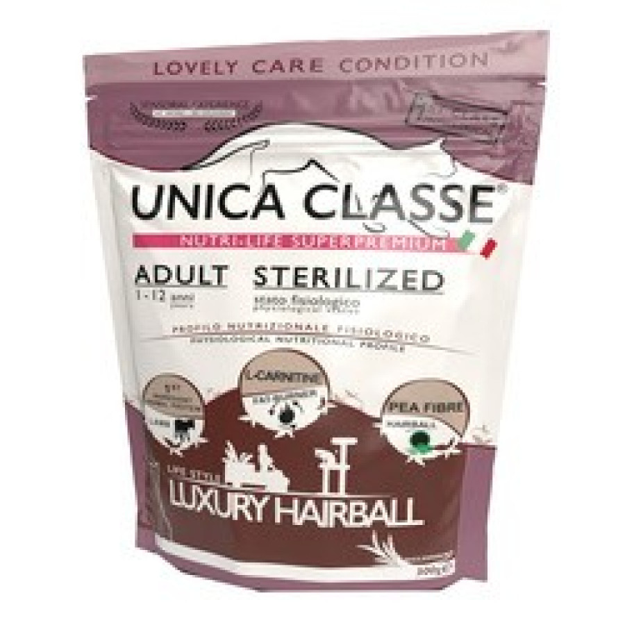 UNICA CLASSE Adult Sterilized LUXURI HAIRBALL (300 г) для стер. кошек, ягненок - фото2