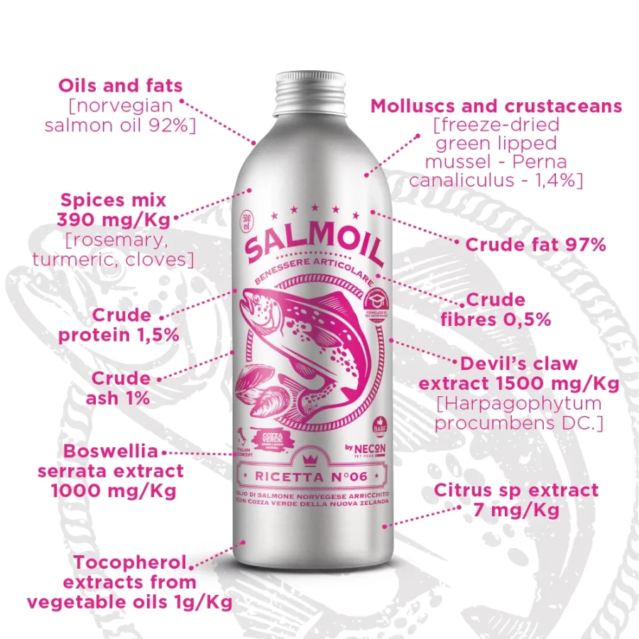 NECON SALMOIL Ricetta N6 (250 мл) масло лосося, для поддержания здоровья суставов - фото2