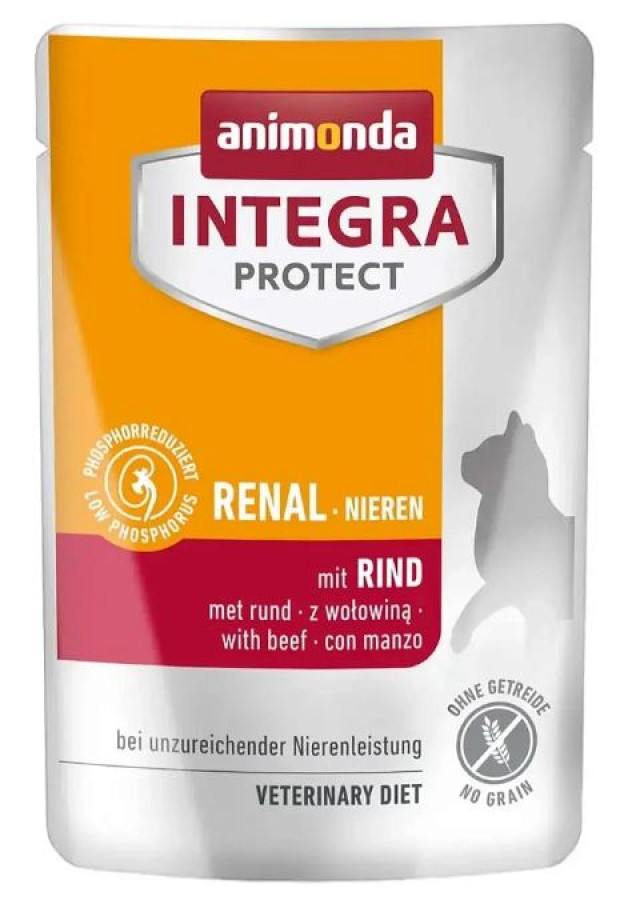 ANIMONDA INTEGRA Protect Cat Nieren / Renal (пауч 85 г) для кошек при заболеваниях почек, с говядиной - фото