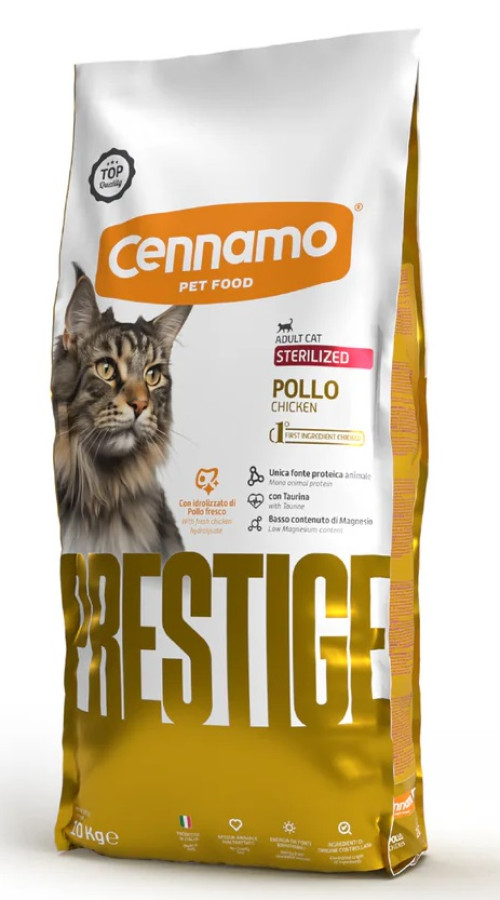 CENNAMO PRESTIGE CAT Adult STERILIZED POLLO (1 кг на развес) для стер. взр. кошек, на основе курицы - фото