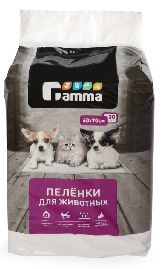 ГАММА Пеленки для животных (60 х 90 см, 30 шт) - фото