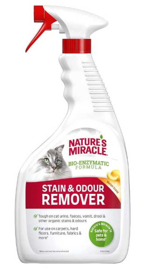 8in1 NM Stain and Odour Remover CAT Melon RTU (946 мл) универсальный уничтожитель пятен и запаха для кошек, с ароматом дыни - фото