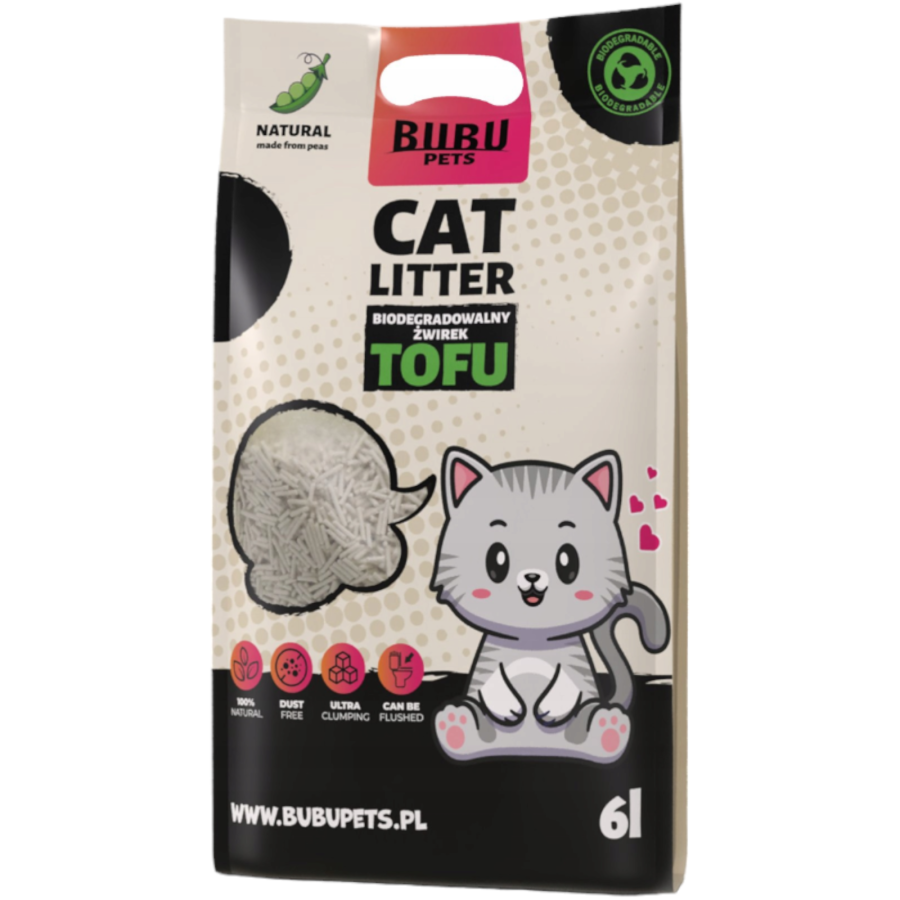 BUBU Pets Tofu Original Наполнитель тофу натуральный (2,5 кг / 6 л) - фото