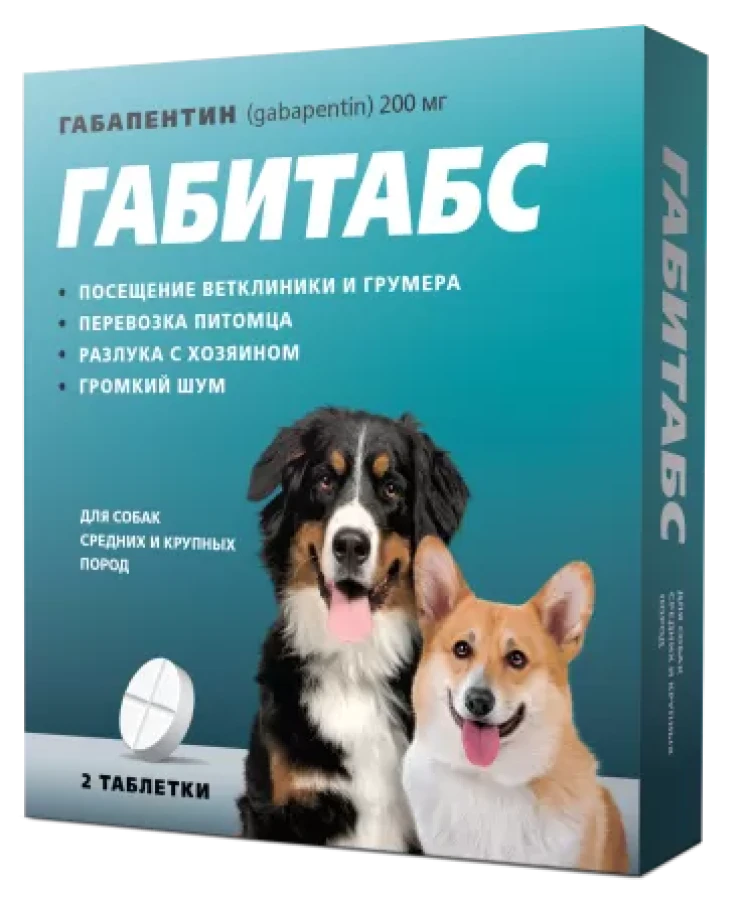 ГАБИТАБС для собак средних и крупных пород (2 таблетки) Api (габапентин 200 мг) - фото