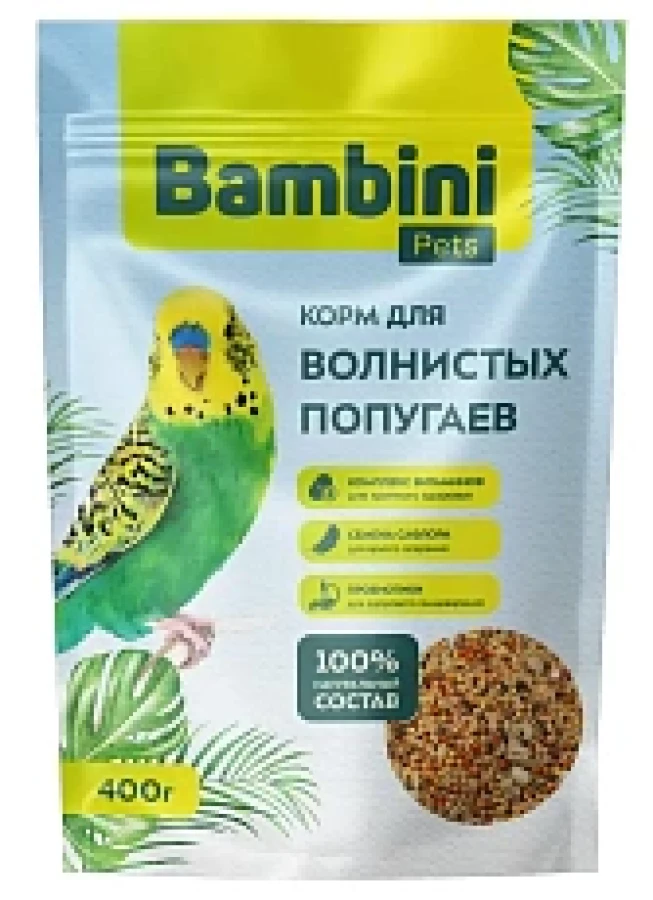 BAMBINI Pets Корм для волнистых попугайчиков (400 г) - фото