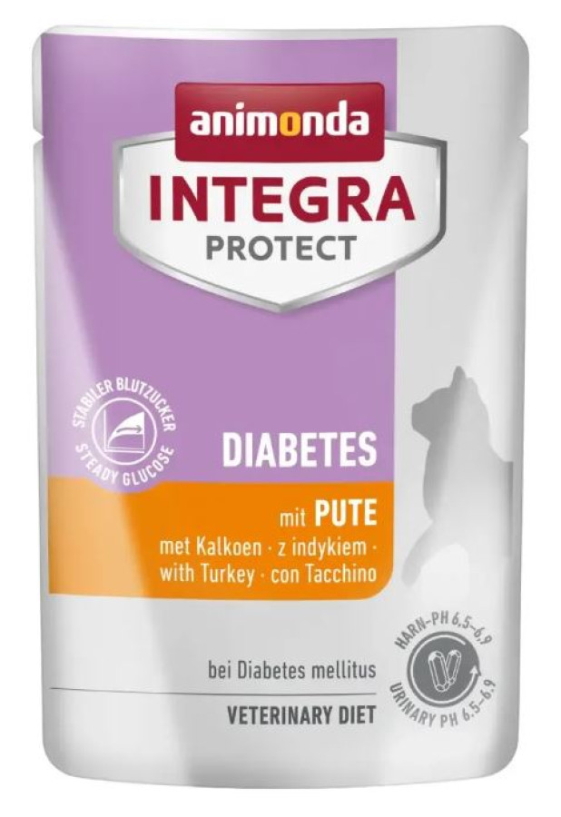 ANIMONDA INTEGRA Protect Cat Diabetes (пауч 85 г) для кошек с диабетом, с индейкой - фото