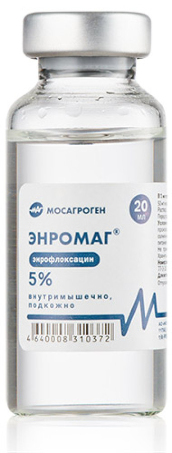 ЭНРОМАГ 5% Раствор для инъекций (20 мл) МАГ (энрофлоксацин) - фото