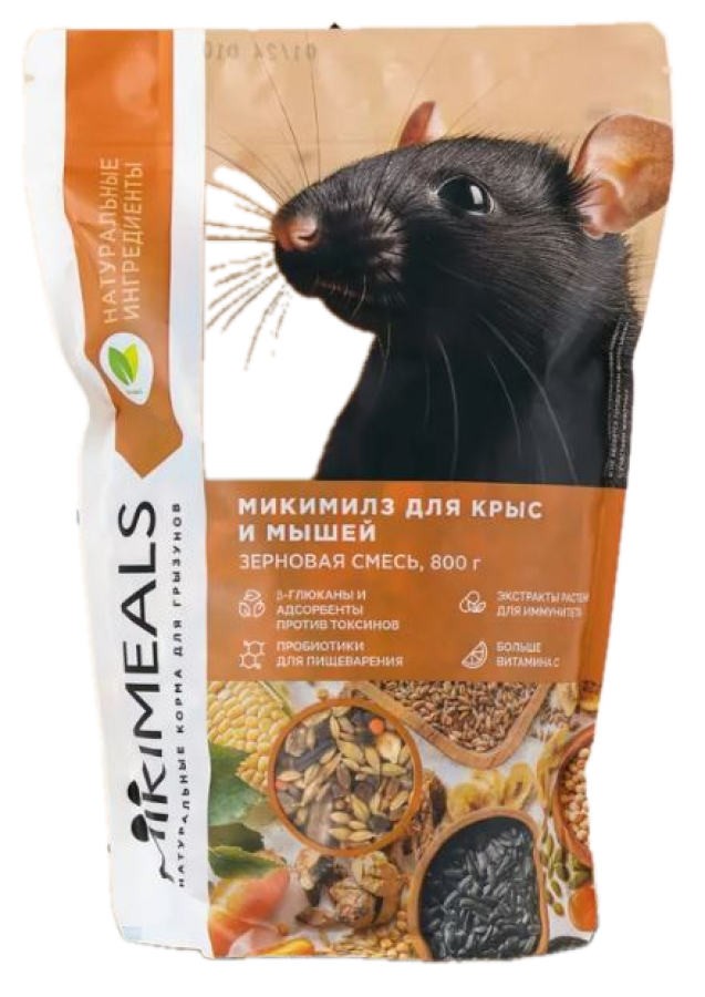 MIKIMEALS Корм для крыс и мышей (800 г) - фото