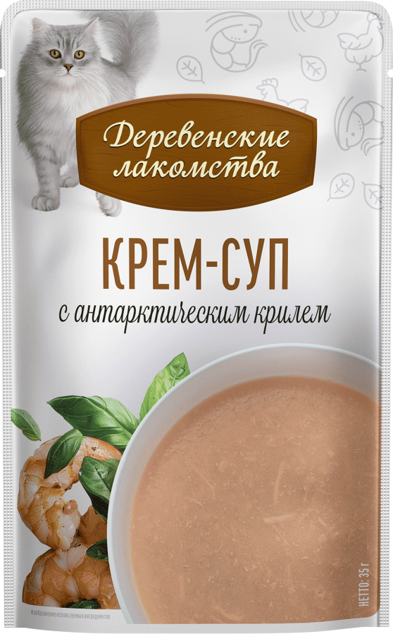 КРЕМ-СУП с антарктическим крилем для кошек (упаковка 4 шт х 35 г) - фото4