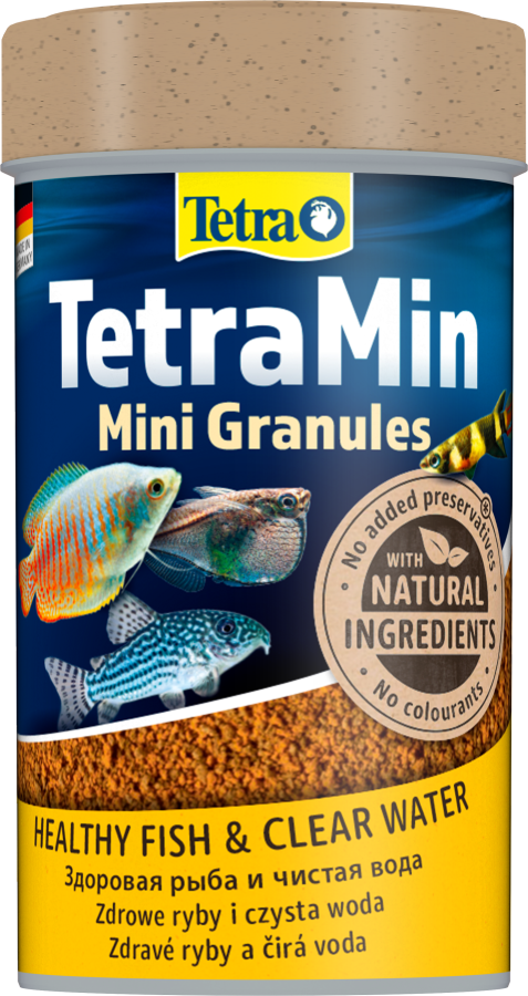 TETRAMin Mini Granules (100 мл) Корм в гранулах для небольших рыбок - фото, картинка TETRAMin Mini Granules (100 мл) Корм в гранулах для небольших рыбок - фото