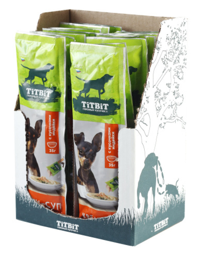 TiTBiT Крем-суп для собак с кусочками индейки (35 г) - фото3