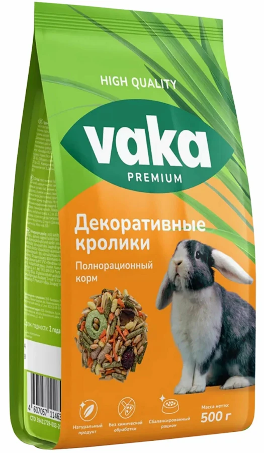 VAKA Premium Корм для декоративных кроликов (500 г) - фото