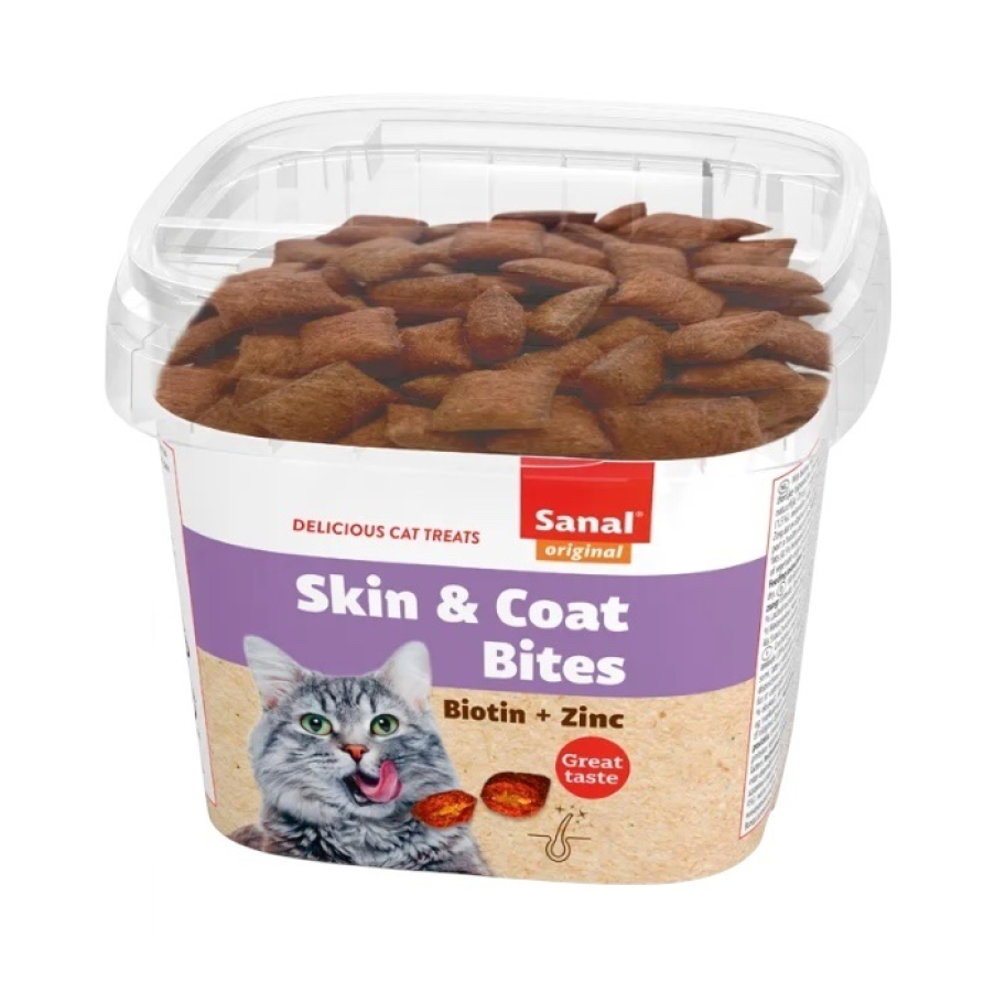 SANAL Skin & Coat Bites (75 г) Подушечки для кожи и шерсти, для кошек - фото