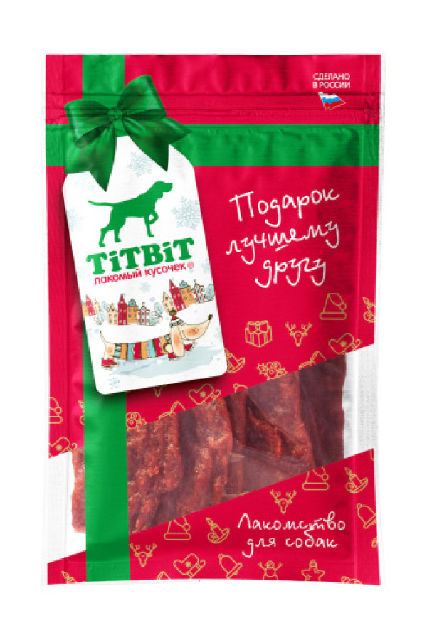 TiTBiT Новогодняя коллекция - джерки мясные из баранины для собак (70 г) - фото