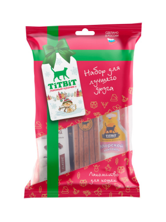 TiTBiT Новогодняя коллекция - Набор подарочный для кошек (135 г) - фото