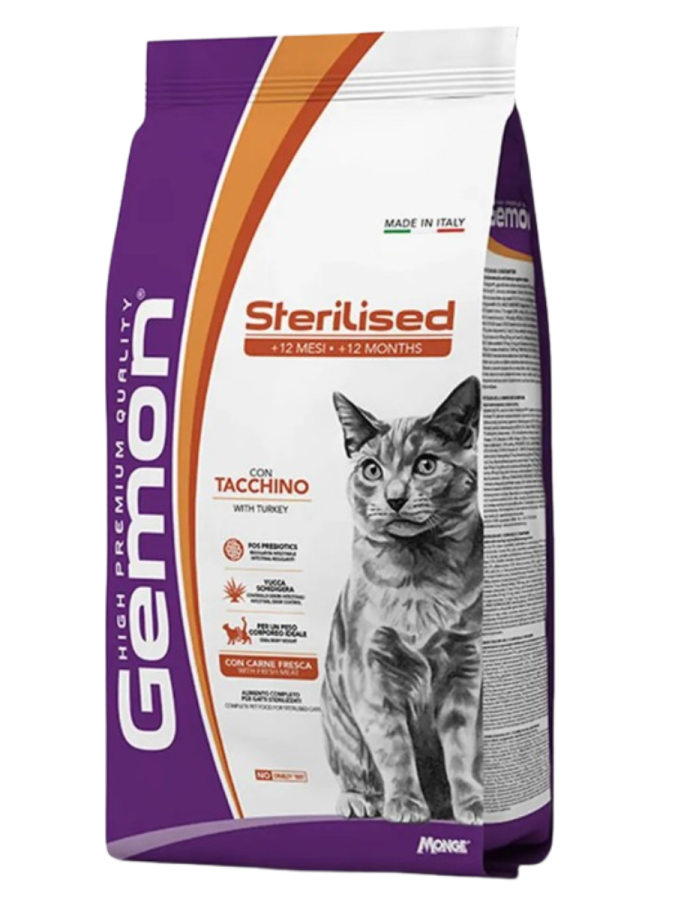 GEMON CAT STERILIZED (7 кг) с индейкой и рисом для стерилизованных кошек - фото