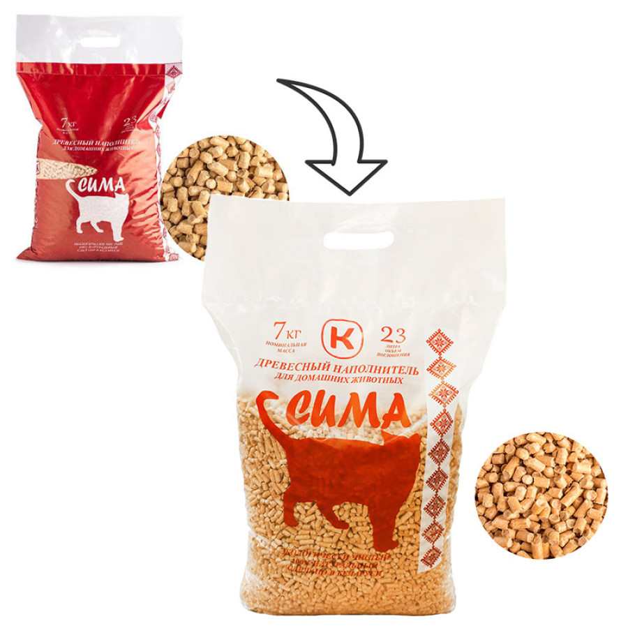 СИМА Наполнитель древесный светлый (23 л/7 кг) - фото2