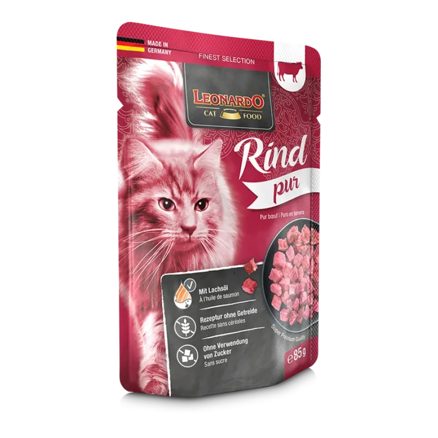 LEONARDO Beef pure (пауч 85 г) говядина для взрослых кошек - фото