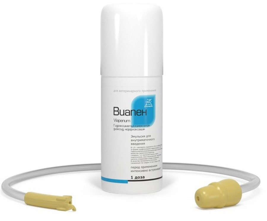 ВИАПЕН Эмульсия для внутриматочного введения (1 доза = 100 г) Агрофарм (диоксидин + норфлоксацин) - фото