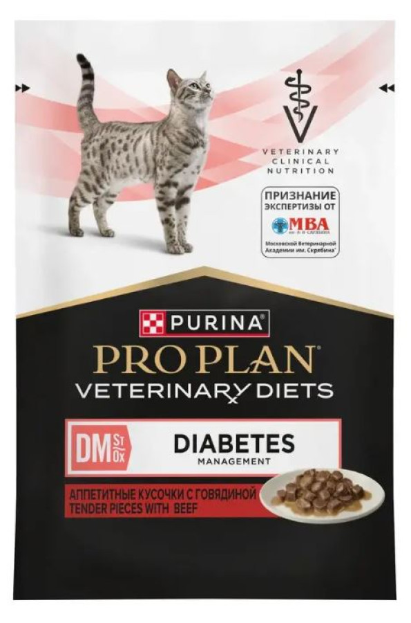 Pro Plan VD Cat Diabetes с говядиной (пауч 85 г) - фото