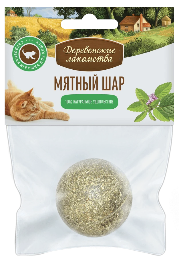 МЯТНЫЙ ШАР, для кошек (22 г) Деревенские лакомства - фото