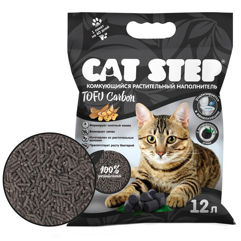 CAT STEP Tofu Carbon Наполнитель растительный комкующийся (12 л) - фото