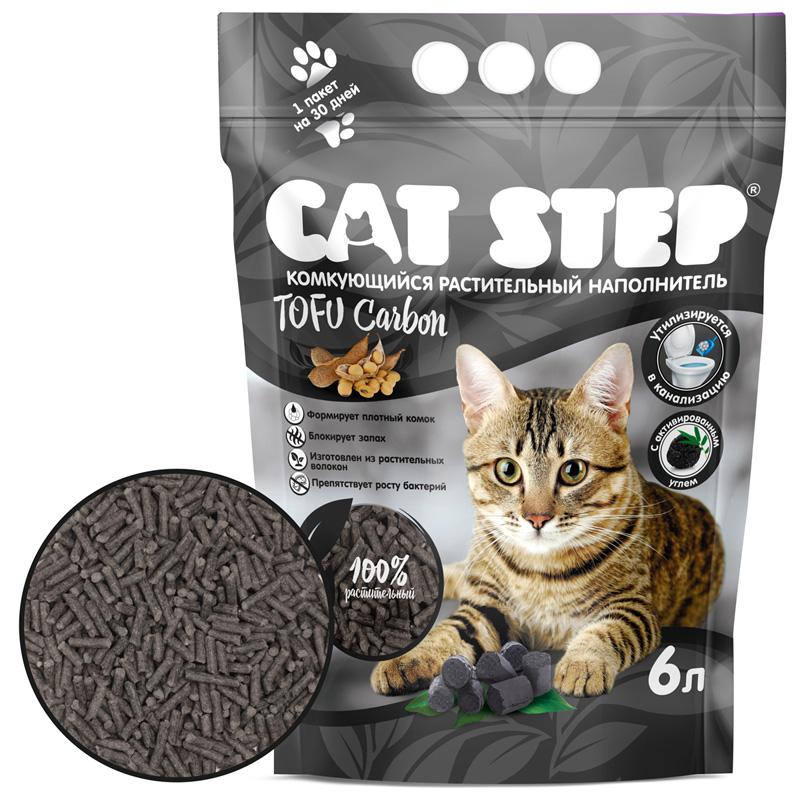 CAT STEP Tofu Carbon Наполнитель растительный комкующийся (6 л) - фото