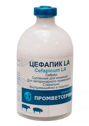 ЦЕФАПИК LA Суспензия для инъекций (100 мл) Промветсервис (Цефтиофур 100 мг) - фото