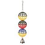 TRIXIE 3 Lattice balls, with chain & bell Решетчатые шарики с колокольчиками и цепочкой - фото