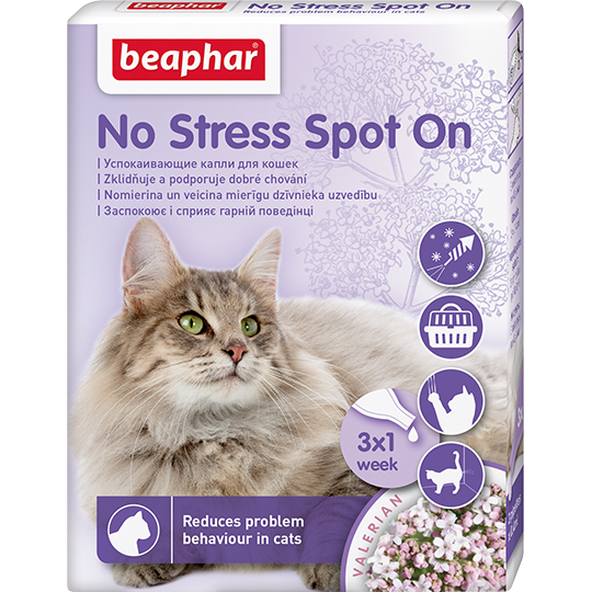 BEAPHAR No Stress Spot-on Cat (3 пипетки) Успокаивающие капли для кошек - фото