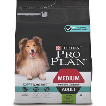 PRO PLAN OPTIDIGEST (3 кг) с ягненком для взр. собак средних пород с чувствительным пищеварением - фото