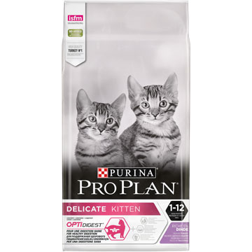 PRO PLAN DELICATE KITTEN (1,5 кг) с индейкой для котят с чувствительным пищеварением - фото