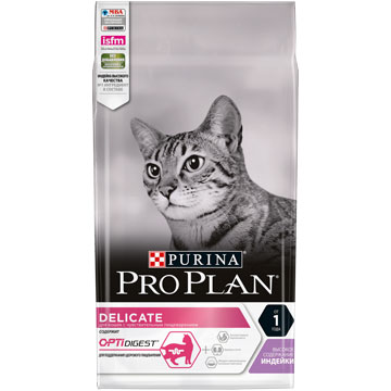 PRO PLAN DELICATE (0,5 кг на развес) с индейкой для взр. кошек с чувствительным пищеварением - фото