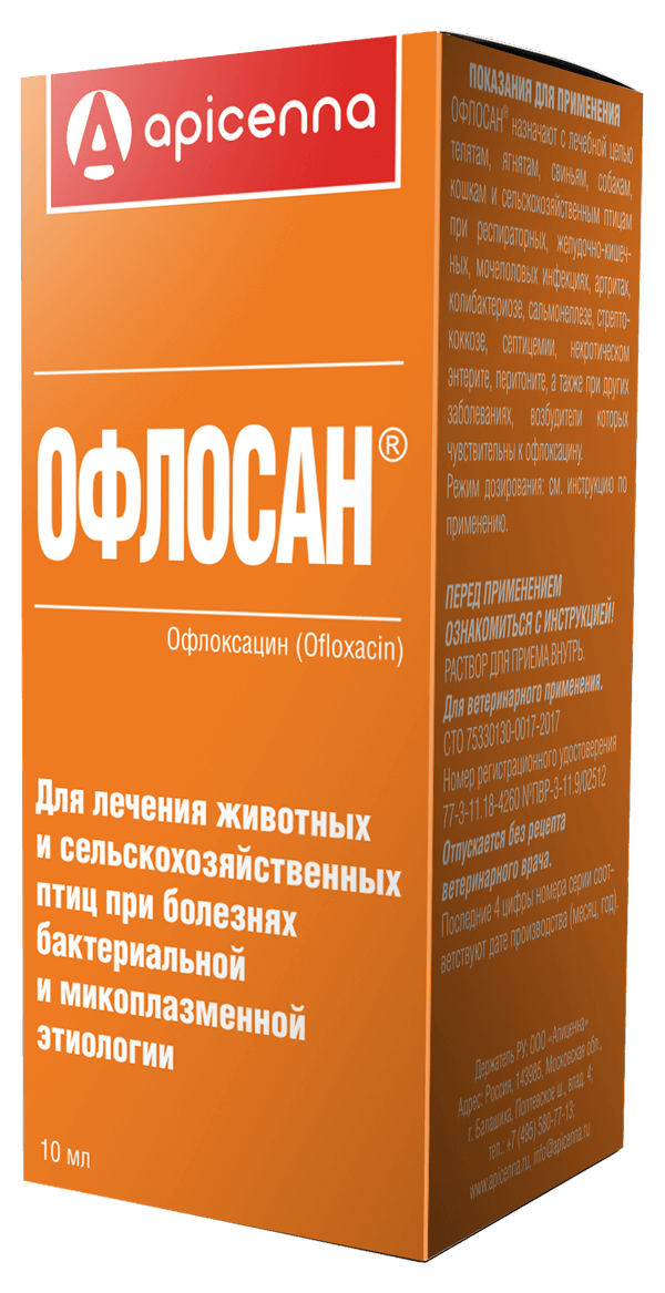 ОФЛОСАН (Офлоксацин 10%) Пероральный раствор (10 мл) Api - фото