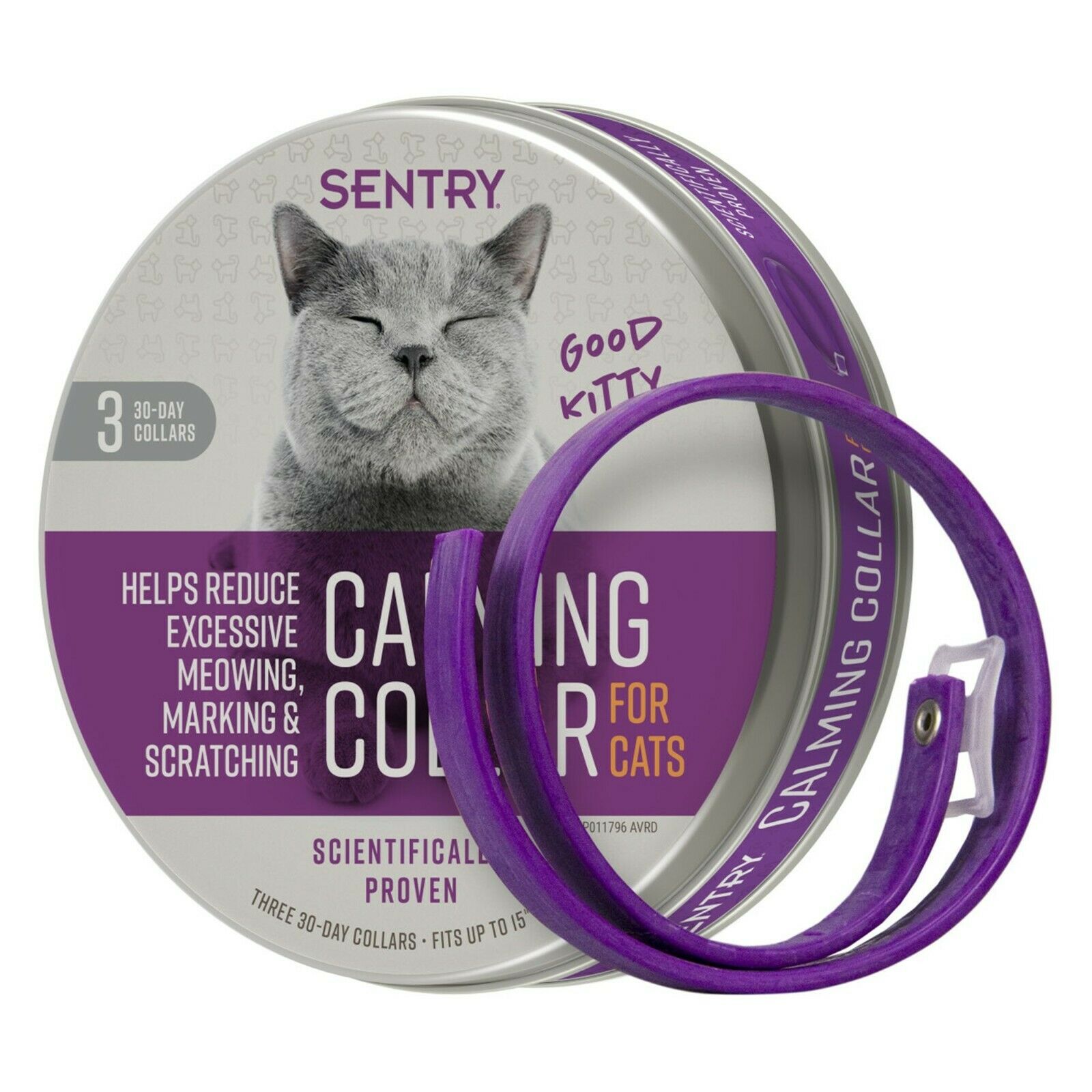 SENTRY Calming Collar for Cats Ошейник успокаивающий с феромонами для кошек и котят (38 см) - фото