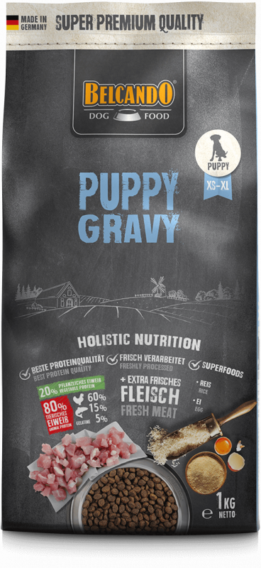 BELCANDO PUPPY GRAVY (1 кг заводская упаковка) корм с вкусным соусом для щенков - фото