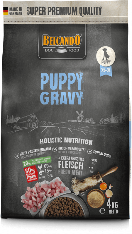 BELCANDO PUPPY GRAVY (4 кг) корм с вкусным соусом для щенков - фото