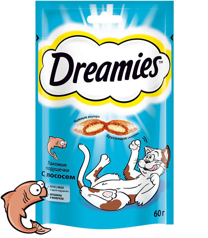  DREAMIES подушечки с лососем (60 г) - фото