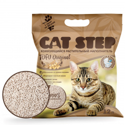 CAT STEP Tofu Original (12 л) Наполнитель растительный комкующийся - фото