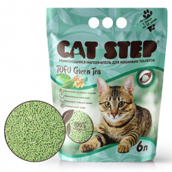 CAT STEP Tofu Green Tea (6 л) Наполнитель растительный комкующийся - фото