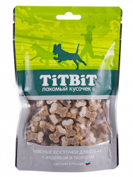 TiTBiT Косточки мясные для собак с индейкой и творогом (145 г) - фото