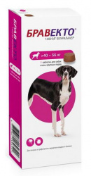 БРАВЕКТО (Bravecto) Жевательная таблетка для защиты собак от клещей и блох (1400 мг/40-56 кг) MSD (Флураланер) - фото