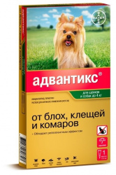 АДВАНТИКС (ADVANTIX) Капли на холку для собак массой до 4 кг (1 пипетка х 0,4 мл) Bayer-Elanco (Имидаклоприд + перметрин) - фото