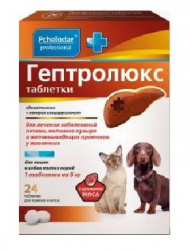 ГЕПТРОЛЮКС Таблетки для кошек и собак мелких пород (24 табл.) Пчелодар (аналог Гептрала) (Адеметионин + натрия глицирризинат) - фото