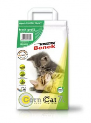 S.BENEK Corn Cat Fresh grass (7 л) Наполнитель кукурузный комкующийся, ароматизированный - фото