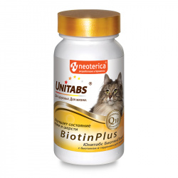 ЮНИТАБС (UNITABS) BiotinPlus Cat с биотином и таурином для кошек (120 табл) Экопром-Neoterica - фото